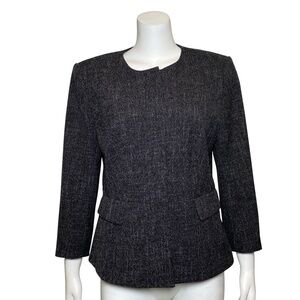 Ann Taylor Factory Blazer Jacket Womens Size 10 Button Front Lined 3/4 Sleeve